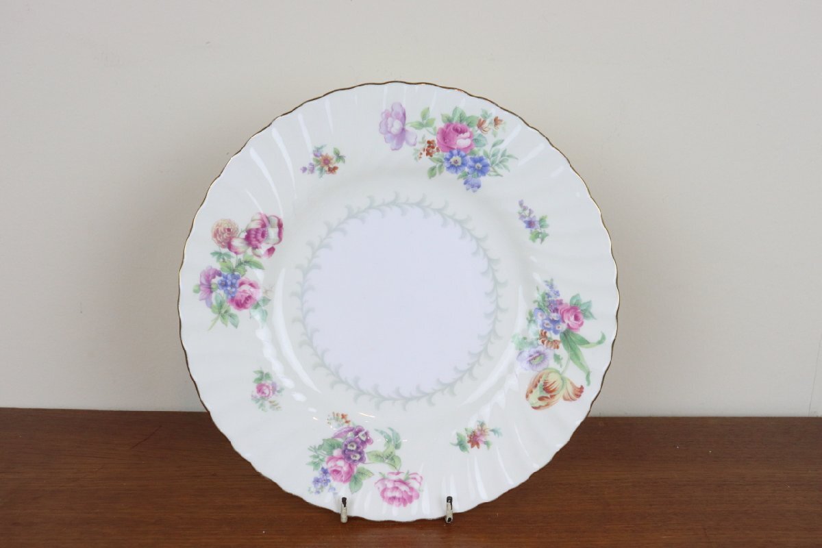 ミントン　バラBALA　プレート22.5cm　中皿　MINTON　レア　イギリス　ヴィンテージ　陶磁器　つ240