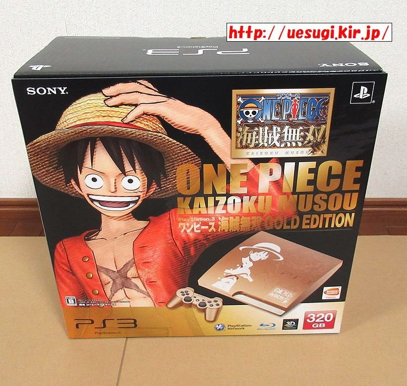  новый товар *PS3 корпус One-piece море . единственный в своем роде GOLD EDITION ( ограничение корпус.ONE PIECE модель )PlayStation3 CECH-3000B OP