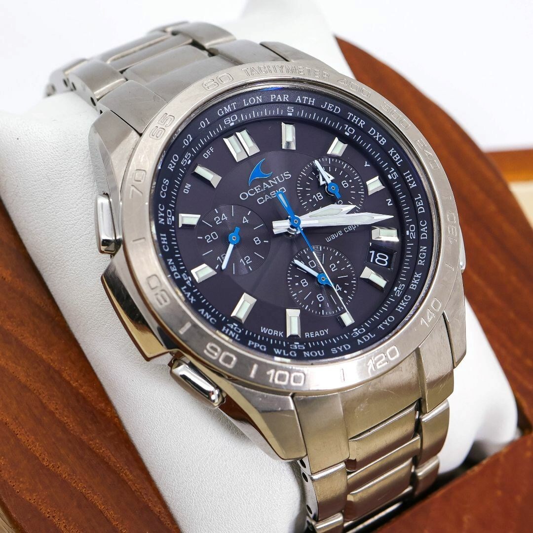 稼働 CASIO OCEANUS 腕時計 電波ソーラー アナログ チタン 521
