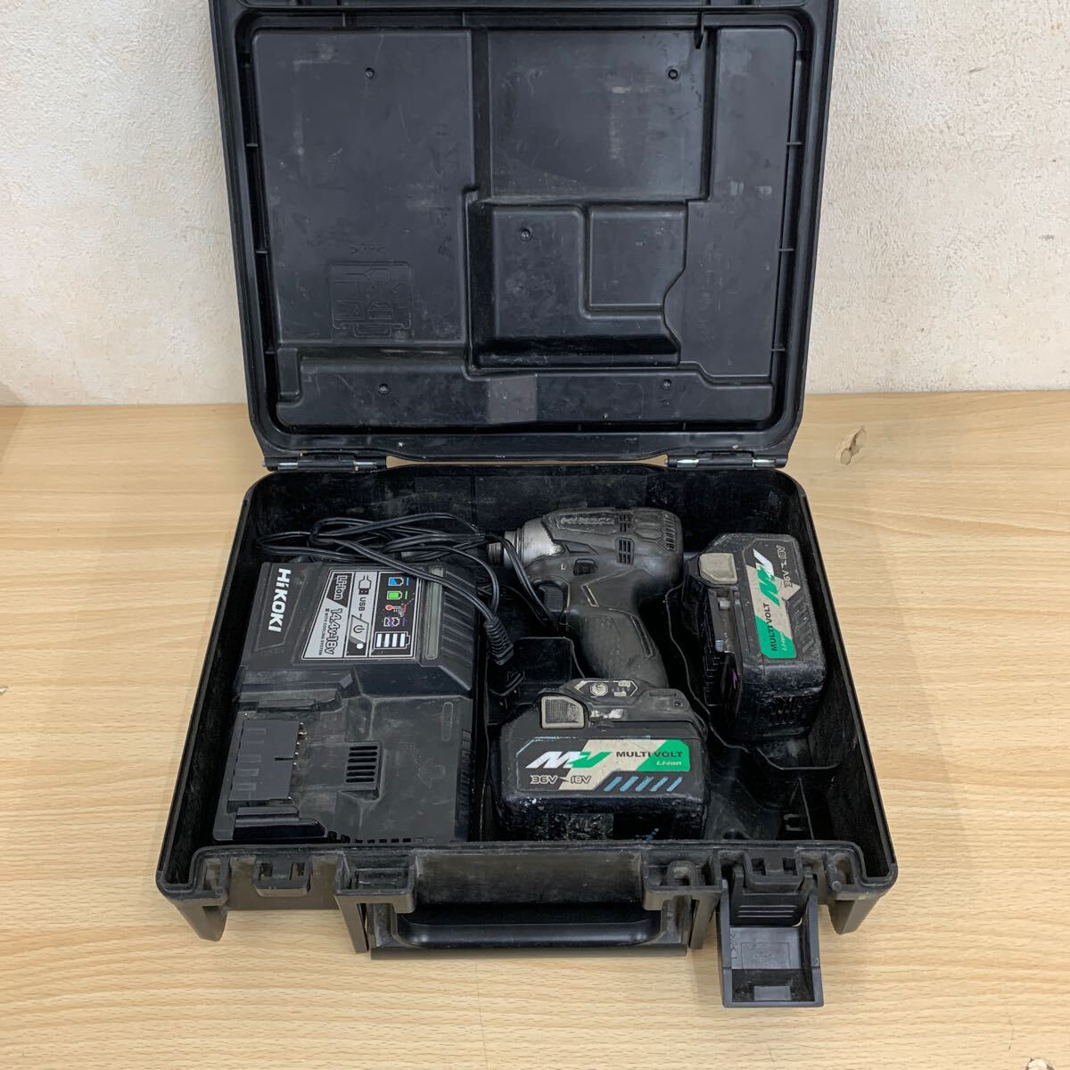 中古品 ハイコーキ HiKOKI コードレスインパクトドライバ 36V WH36DA 2XPB バッテリー2個付き 充電器 工具・電動工具