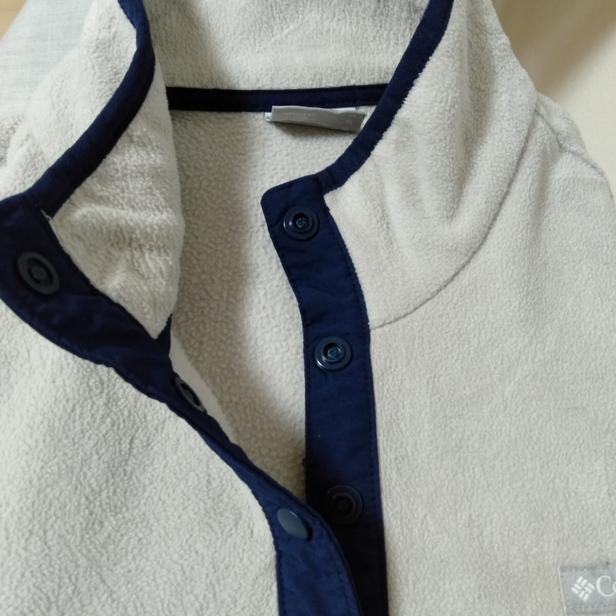 Columbia フリース M ハーフボタン 切り替えし リンガー A951 2ポケット ワンポイントロゴ 古着 メンズ_画像9