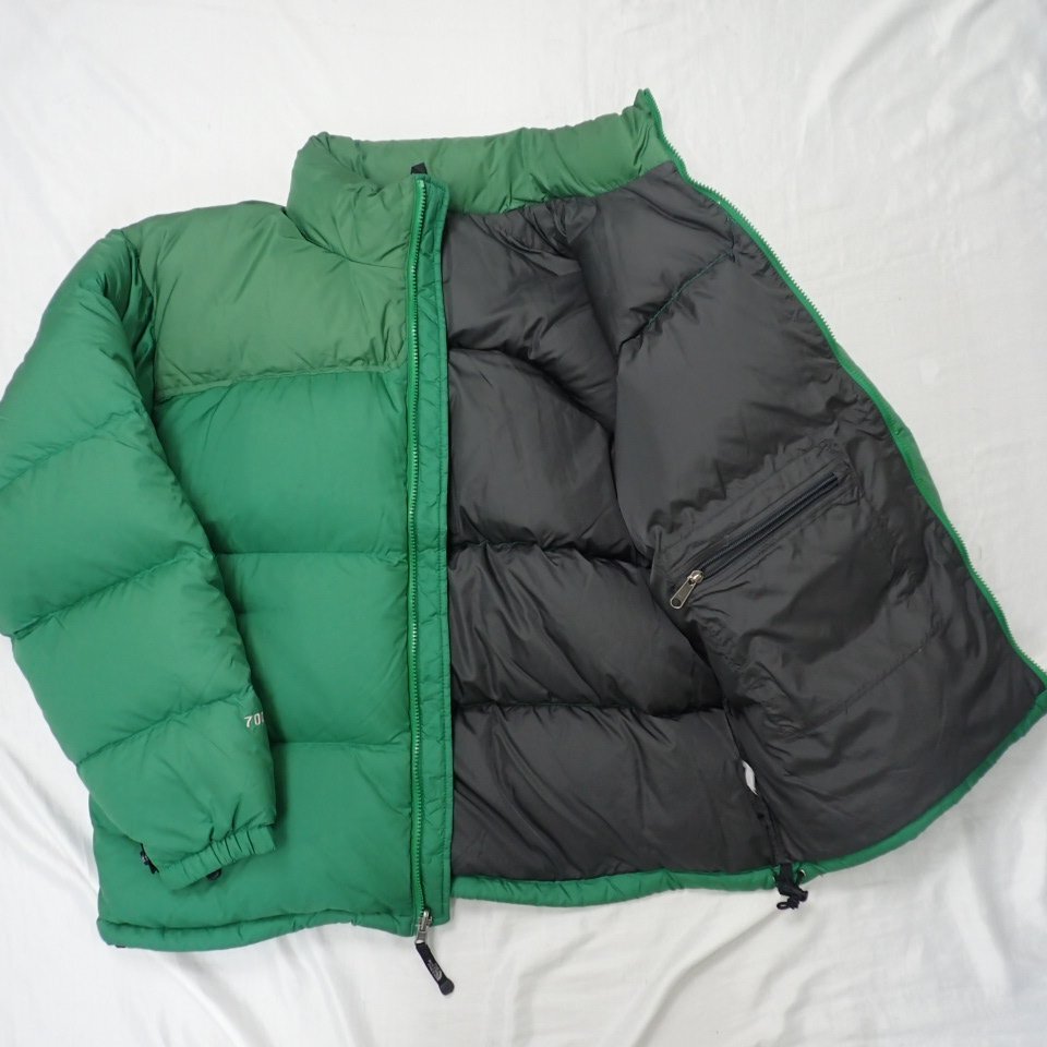 ★THE NORTH FACE/ザノースフェイス 希少センターロゴ ヌプシ ダウンジャケット メンズL/グリーン/ナイロン100%/700FP/ND01586&1577906551