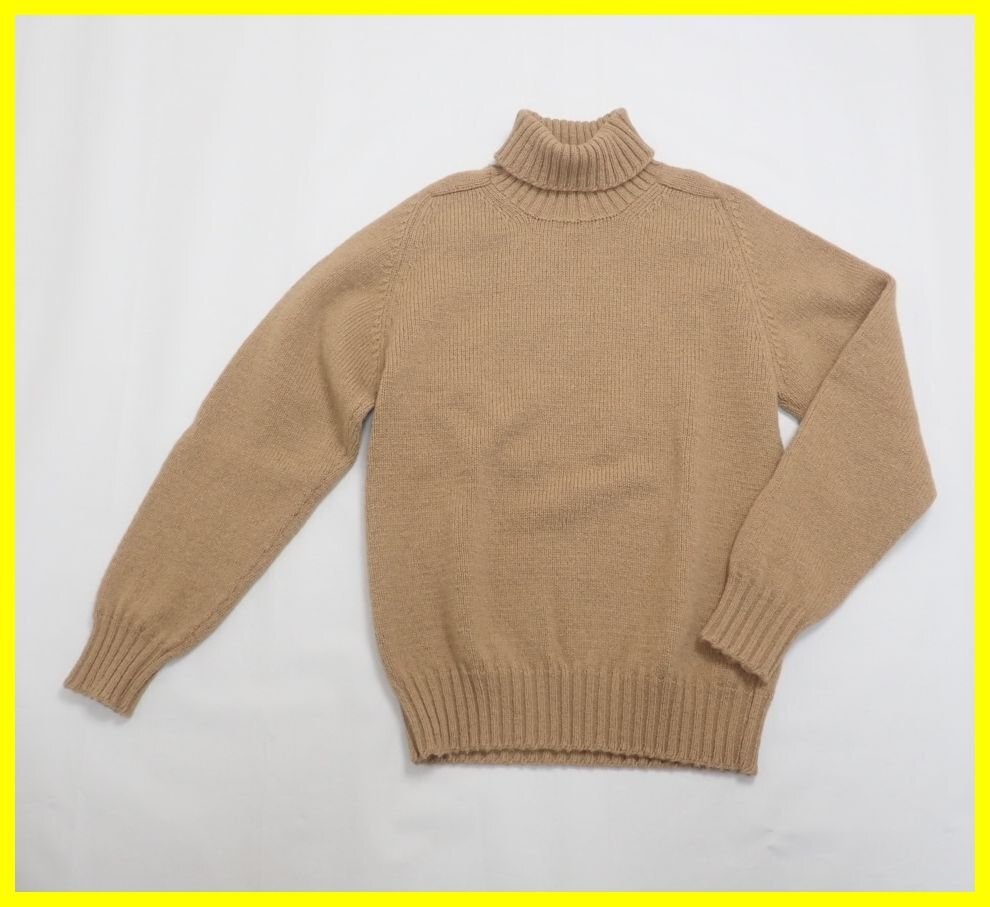 ★JAMIESON'S/ジャミーソンズ タートルネック ニットセーター XS/メンズS～M相当/ベージュ/ウール100%&0843000240