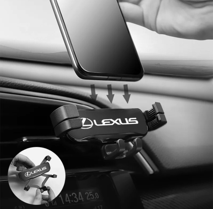 送料無料　新品 レクサス 車載攜帯 スマホホルダー LEXUS　ブラック LS LX LC GS ES IS RX RC NX UX CT