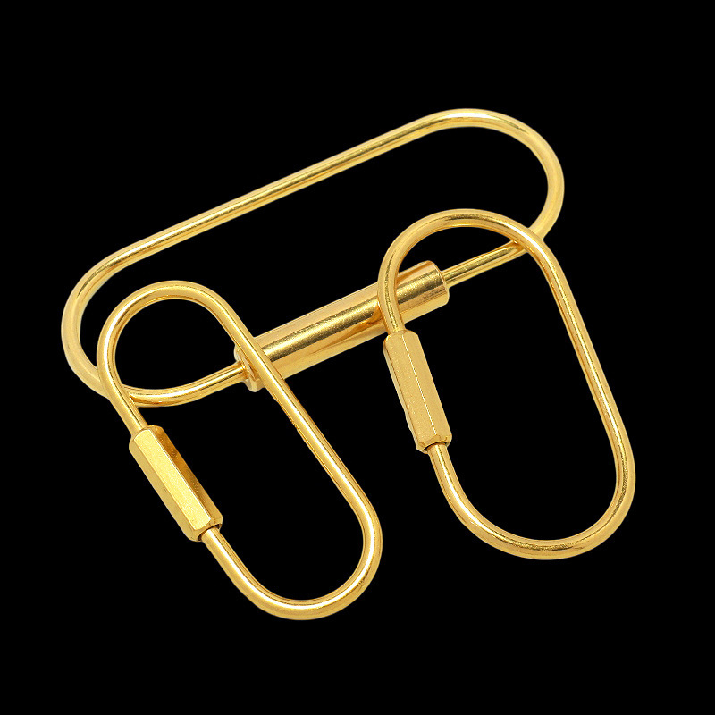 работа с кожей латунь Brass кольцо брелок для ключа модель A