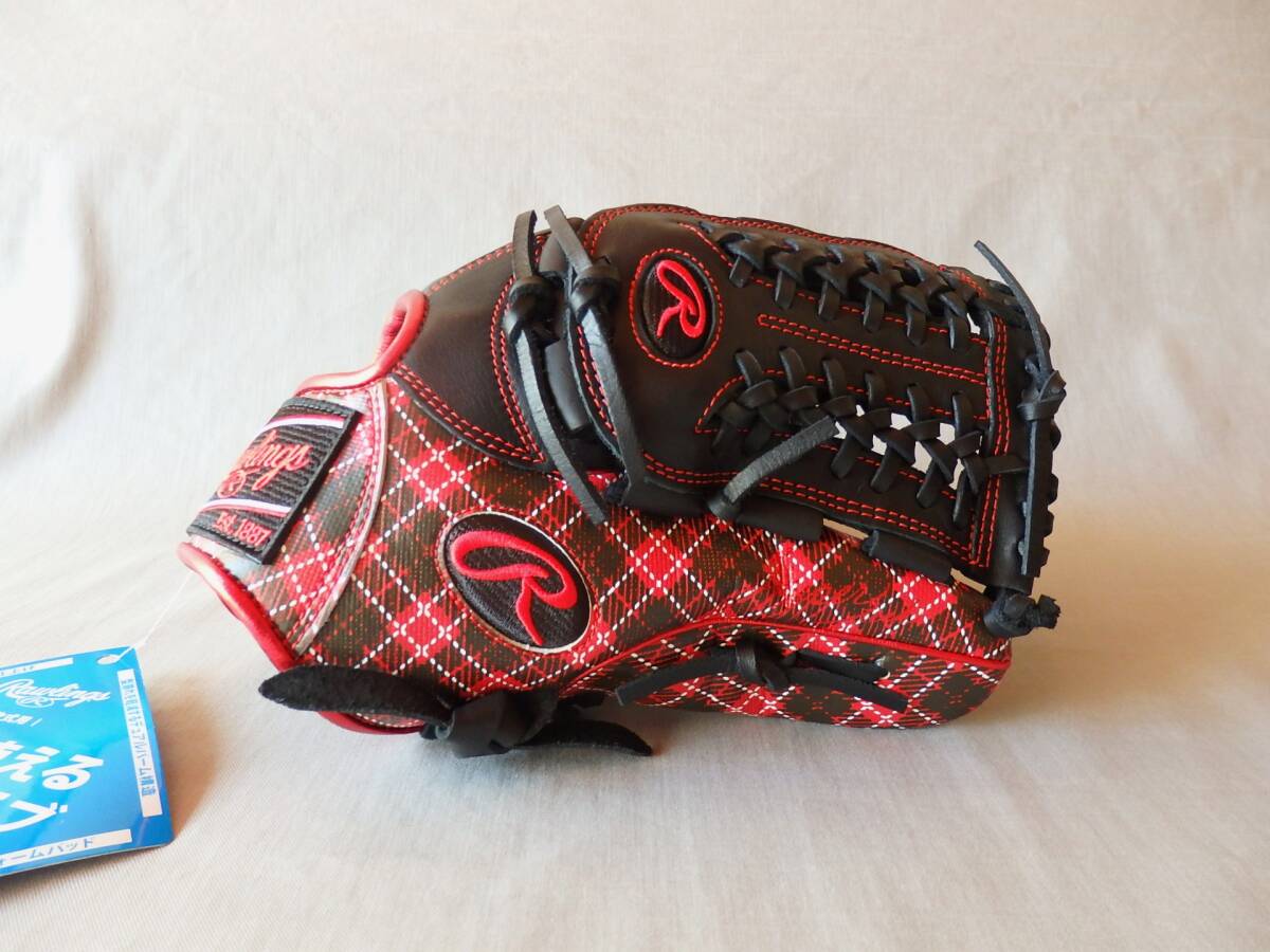 新品◆Rawlings　HYPER TECH GRAPHIC -Tartan Check 軟式/グローブ◆11.75inch/BLACK◆プロ野球/NPB/セリーグ/パリーグ/草野球