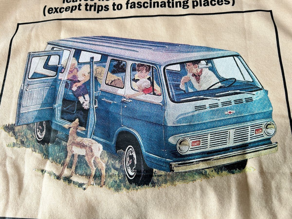 訳あり品　USA シボレー VAN スウェット アメ車　トレーナー　Lサイズ　ベージュ