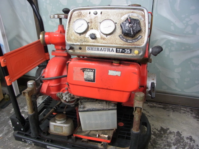 (CB233) 引き取り限定 圧縮あり SHIBAURA TF-35 シバウラ 消防 ポンプ ガソリン 2サイクル 現状 当時物
