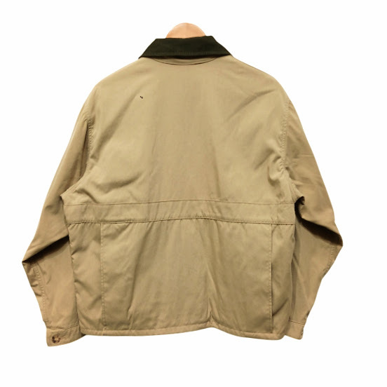99 80s L.L.Bean エルエルビーン フィッシングジャケット カバーオール 襟コーデュロイ ベージュ系 ヴィンテージ オールド サイズ M