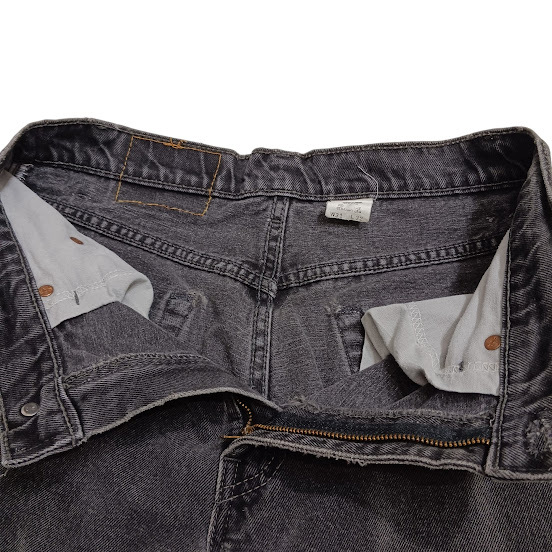 90s Levi's リーバイス 505 ブラックデニムパンツ ジーンズ カナダ制 REGULAR FIT STRAIGHT LEG 古著 OLD