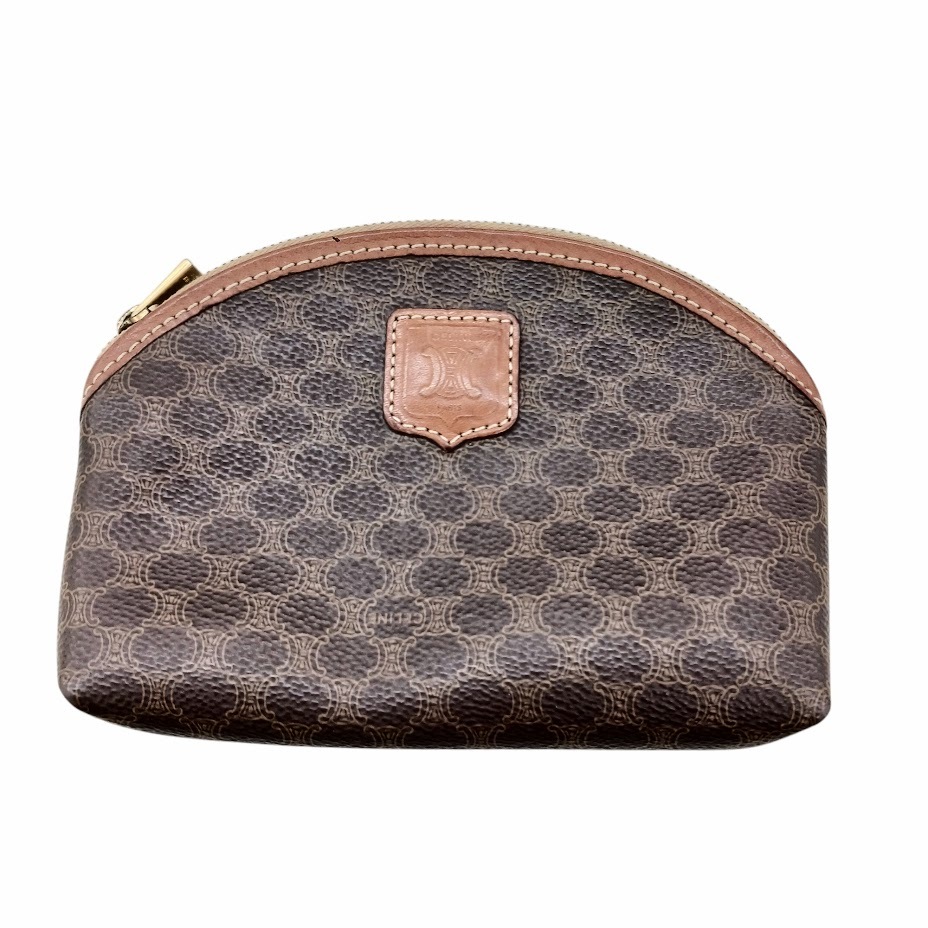 極美品✨CELINE ポーチ マカダム柄 PVC 美品✨️ CELINE ポーチ PVC マカダム トリオンフ型押し