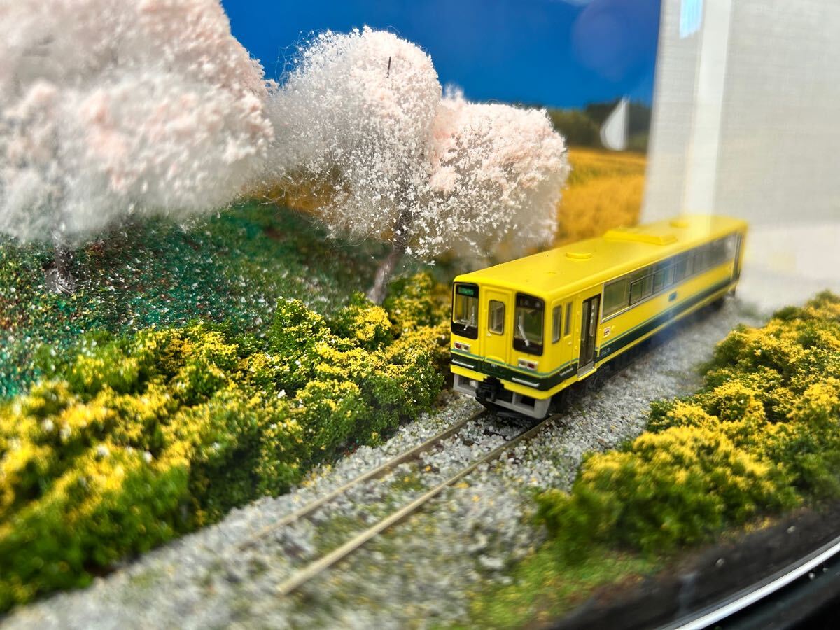 Nゲージ ジオラマ展示台 鉄道模型 クリアケース 【春の情景 桜と Nゲージ ジオラマ展示台 鉄道模型 クリアケース 【春の情景 桜と