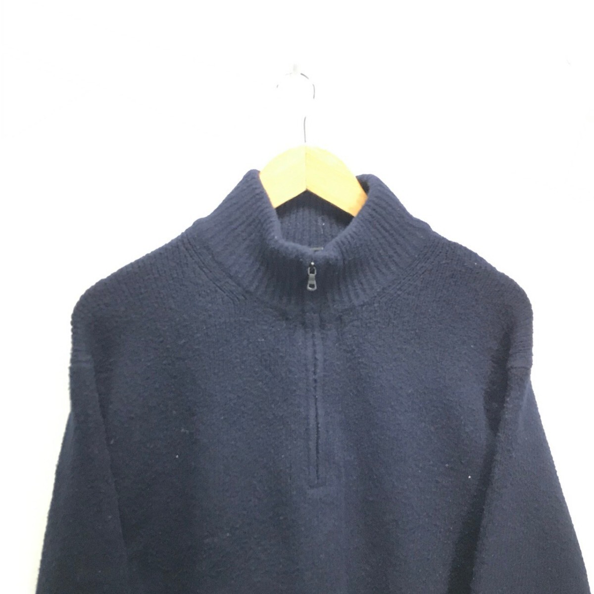 滑らかな肌触り◎【UNIQLO】ユニクロ スフレヤーンハーフジップセーター トップス ニット 大人カジュアル シンプル きれいめ XL / Y23312ii_画像4