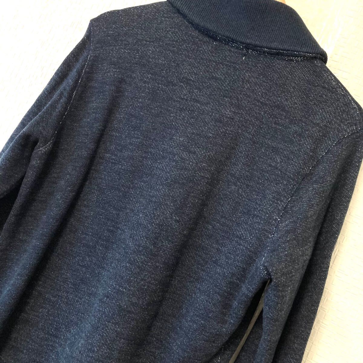 状態良好◎【BACK NUMBER】バックナンバー ショールカラー ニット カーディガン 長袖 カジュアル ネイビー 紳士 メンズ S/Y24172UU_画像7