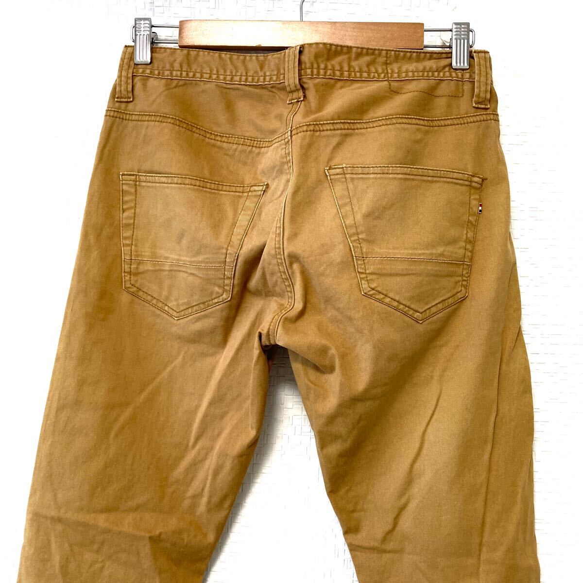 D環付き！【NAVY】ネイビー ストレッチ カジュアル パンツ 細身 スキニー アメカジ ストリート ライトブラウン メンズ S/Y24179UU_画像4