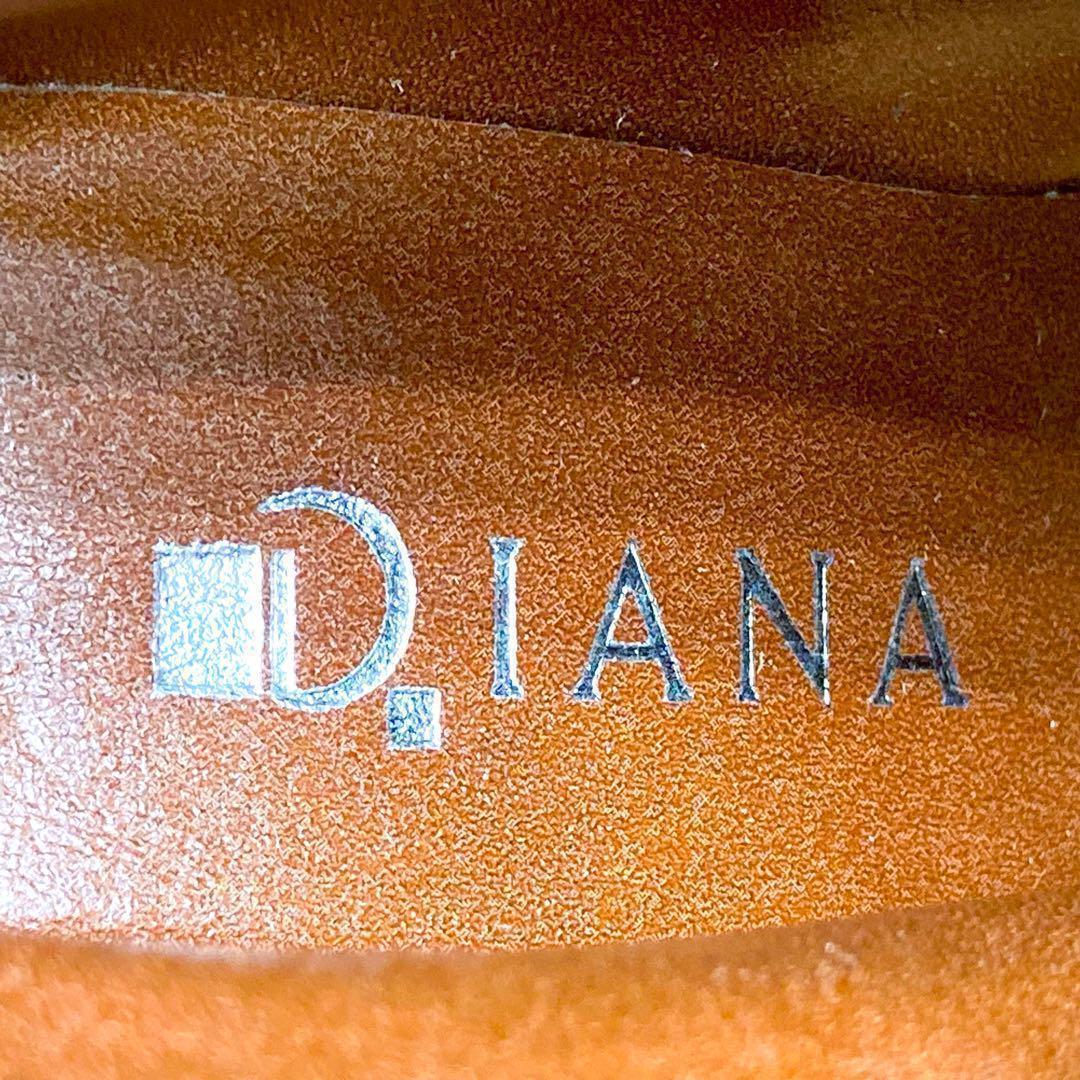☆即決?送料無料☆【未使用?展示品】DIANA ダイアナ レザーショートブーツ 茶 ブラウン 22cm ブーツ カジュアル 本革 本皮 レディース