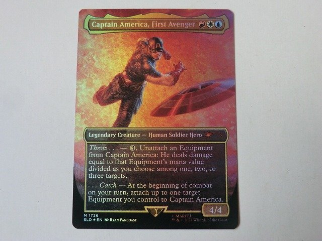 MTG 美品 【Captain America, First Avenger（ボーダーレスFOIL）】 （神話レア） Secret Lair SLD 英 4枚迄