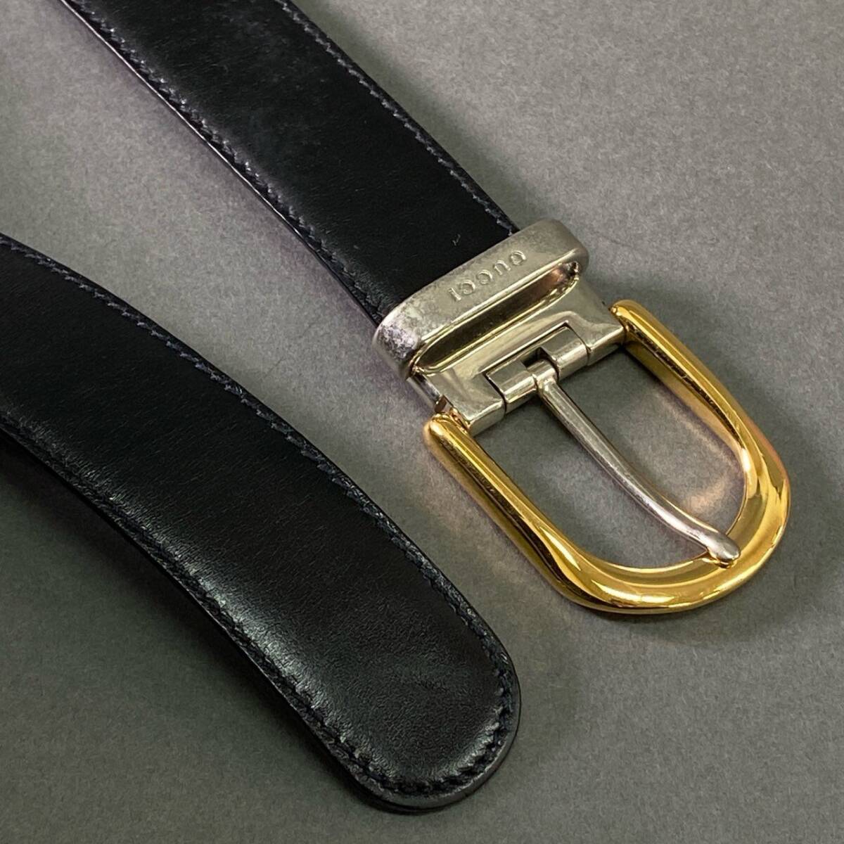 a17 GUCCI グッチ ピンバックル レザーベルト 75 30 ブラック ブラウン Leather イタリア制 ビジネス フォーマル オフィス