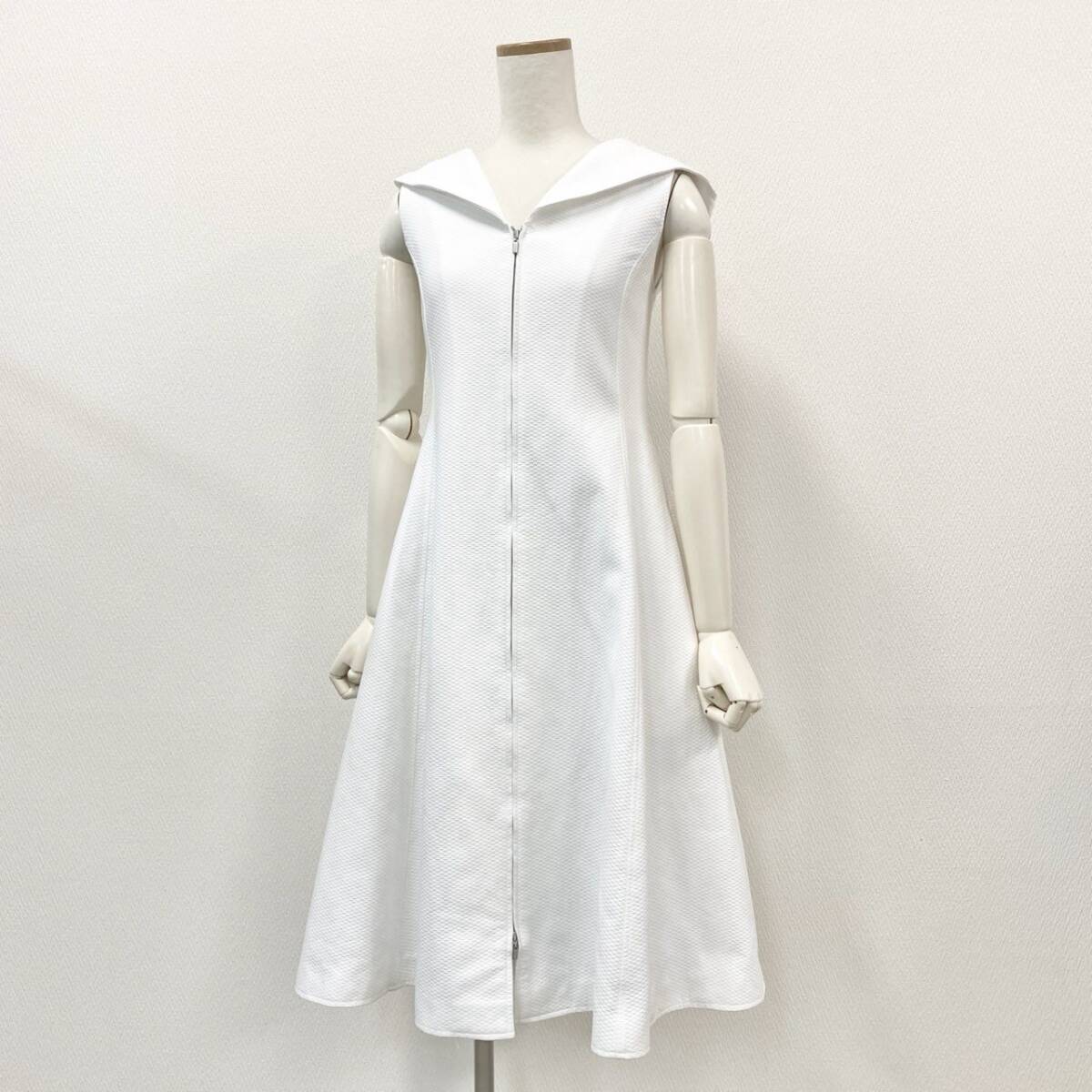 42a23 《美品》 FOXEY フォクシー The Pippa Dress ザ ピッパドレス ワンピース 422874 38 ホワイト 畫像參照 キュプラフード 日本制