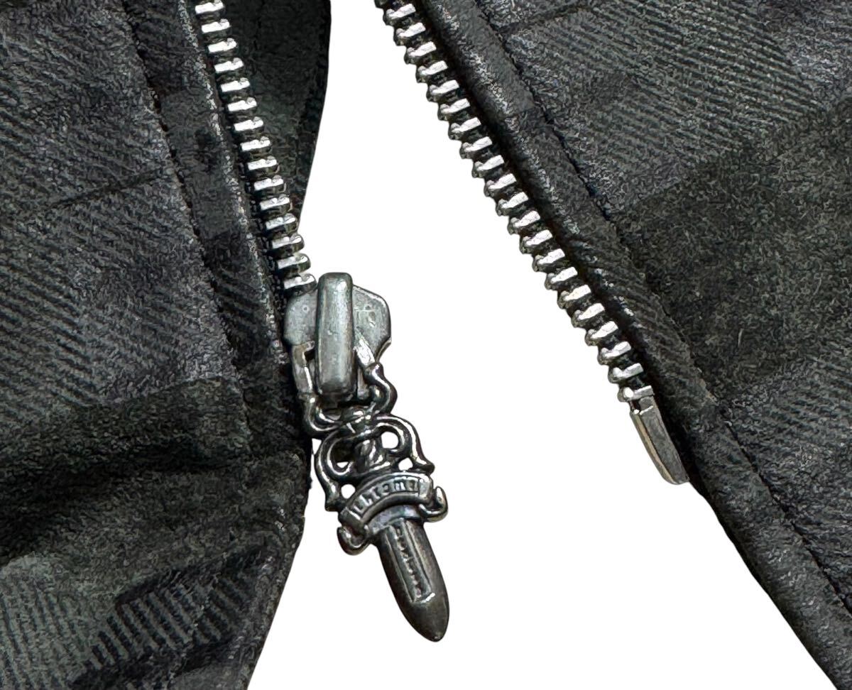 CHROME HEARTS クロムハーツ ブラックウォッチ 転写 レザージャケット ダガー/CHプラス Ｌ_画像6
