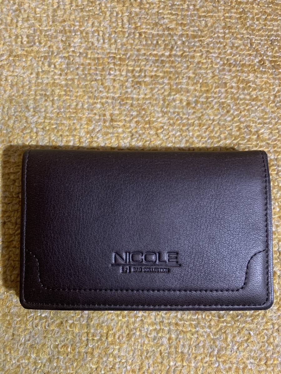 ニコル NICOLE 名刺入れ パスケース カードケース 牛革 本革 未使用