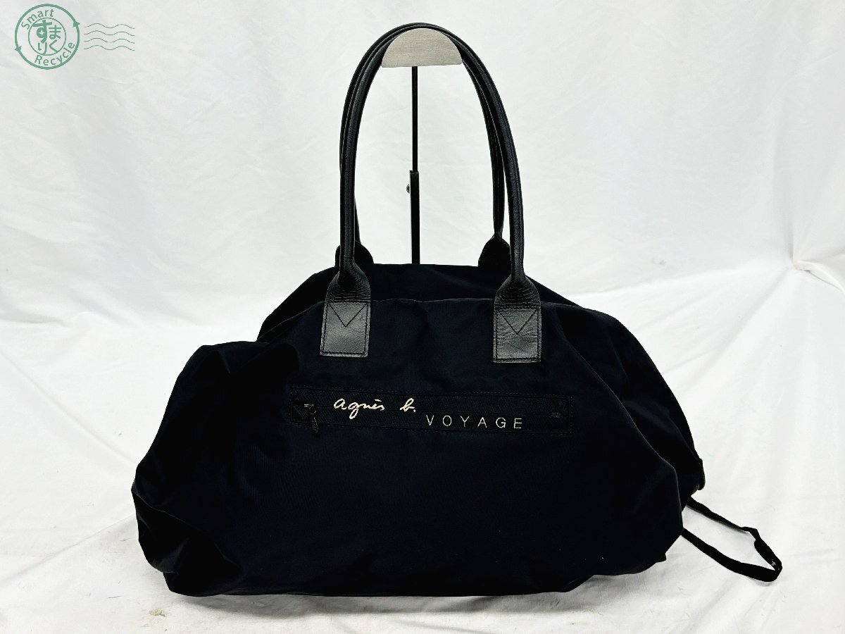 BA0603764　♭agnes b アニエスベー VOYGE ボヤージュ ハンドバッグ ブラック系 黒 カバン 鞄 ファッション小物 現状品 中古