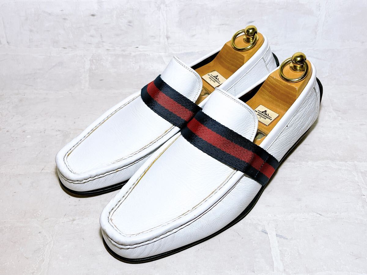 【関税込み】グッチ ジョーダン スリッポン ローファー 正規品【美品】GUCCI グッチ 高級 レザーローファー スリッポン