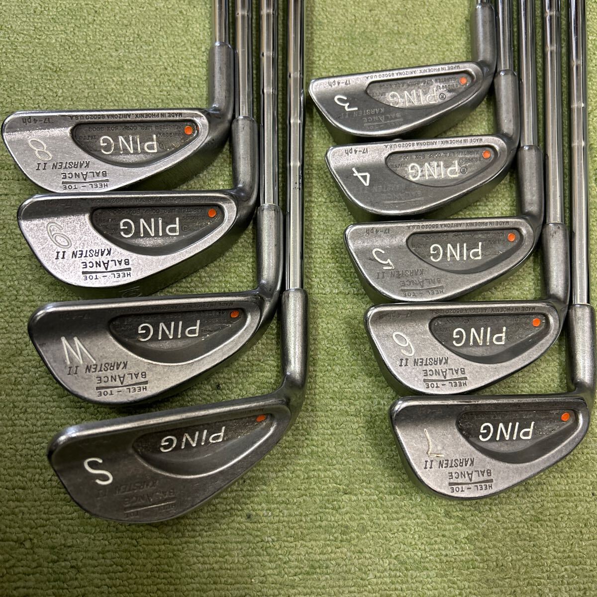 A106 PING KARSTENⅡ 3〜9.W.S 9本セット レフティー 純正スチール ZZ-LITE