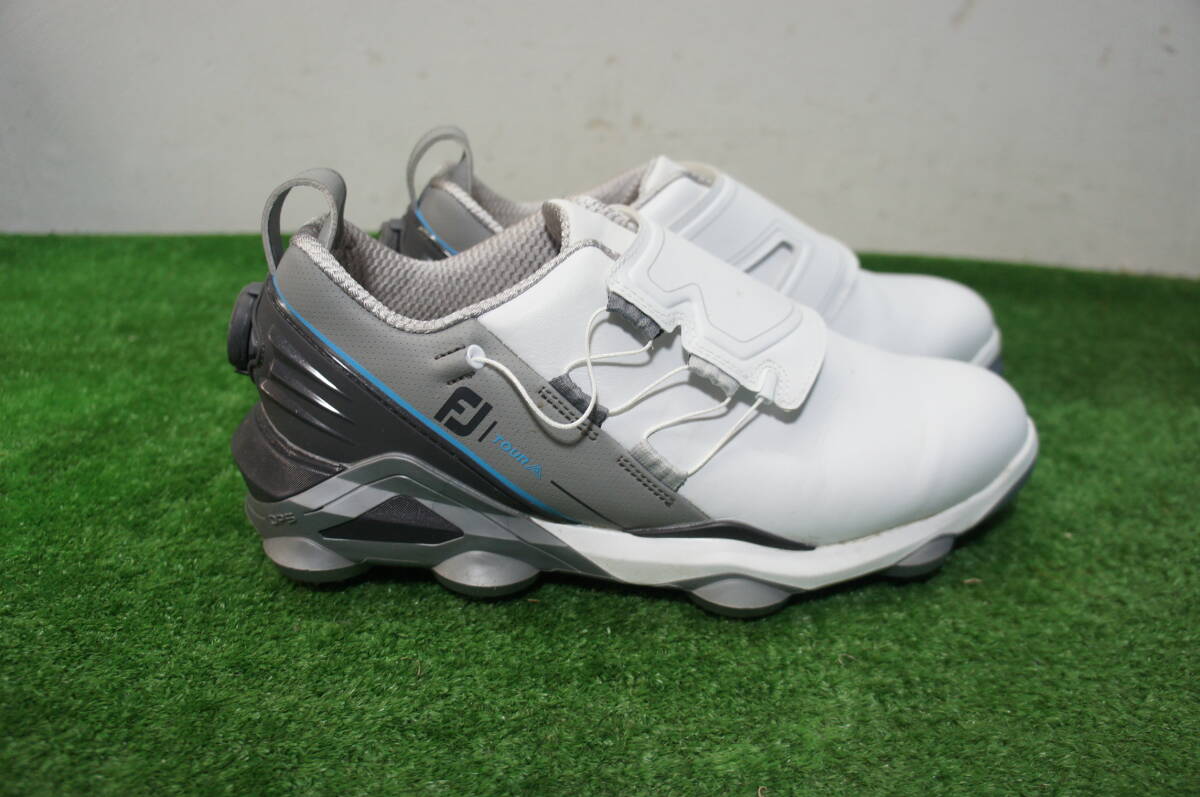 FootJoy フットジョイ ゴルフシューズ ツアーアルファ BOA メンズ ホワイト/グレー 26.5cm　中古美品
