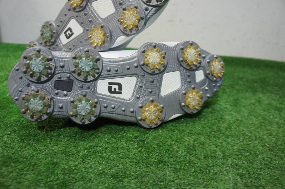 FootJoy フットジョイ ゴルフシューズ ツアーアルファ BOA メンズ ホワイト/グレー 26.5cm　中古美品