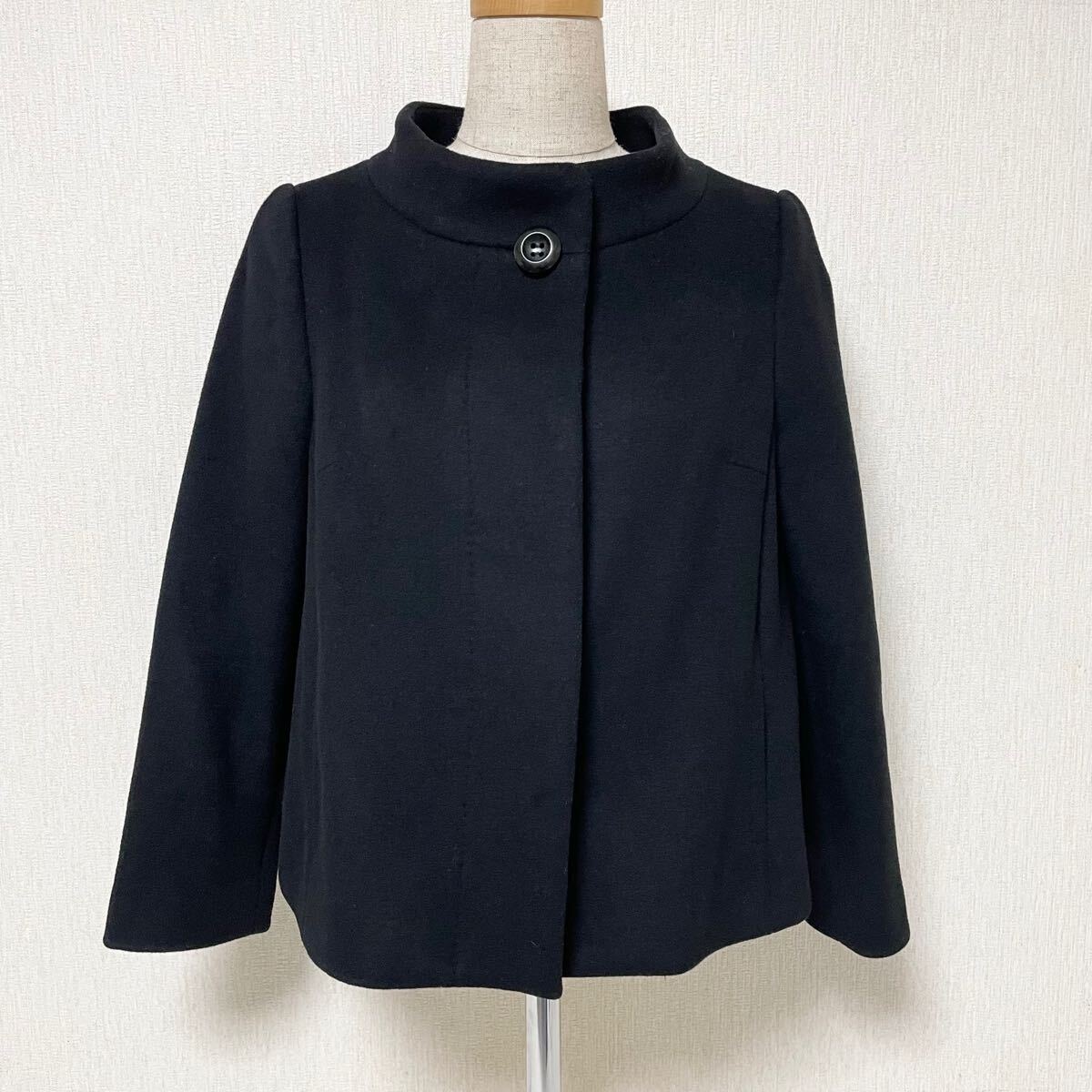 即決☆BALLSEY ボールジィ ウール カシミヤ ショート コート ブラック 38 美品 M ジャケット
