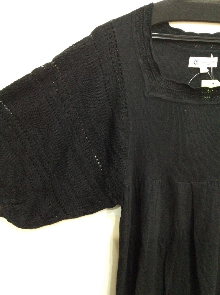 MK ミッシェルクラン 黒ニットワンピース ストール付き サイズ38