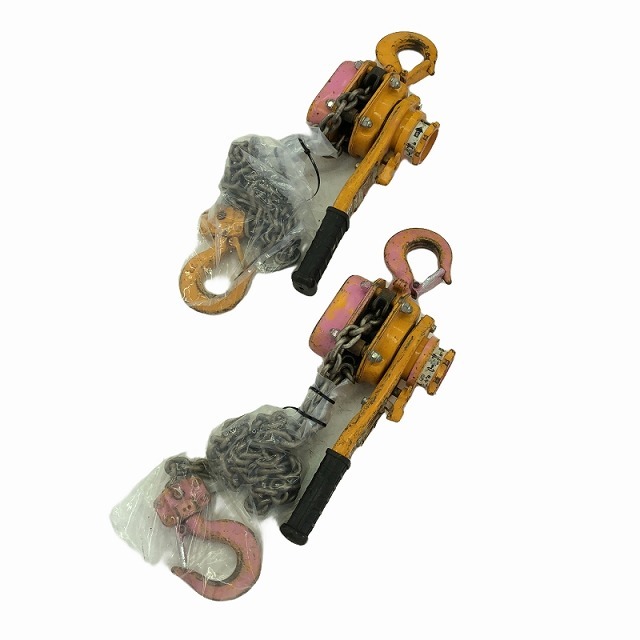 ☆中古品2点セット☆KITO キトー レバーブロック L5型 LB016 荷重1.6t/1.6トン 揚程1.5m レバーホイスト ガッチャ 荷揚げ機 荷締め 102640