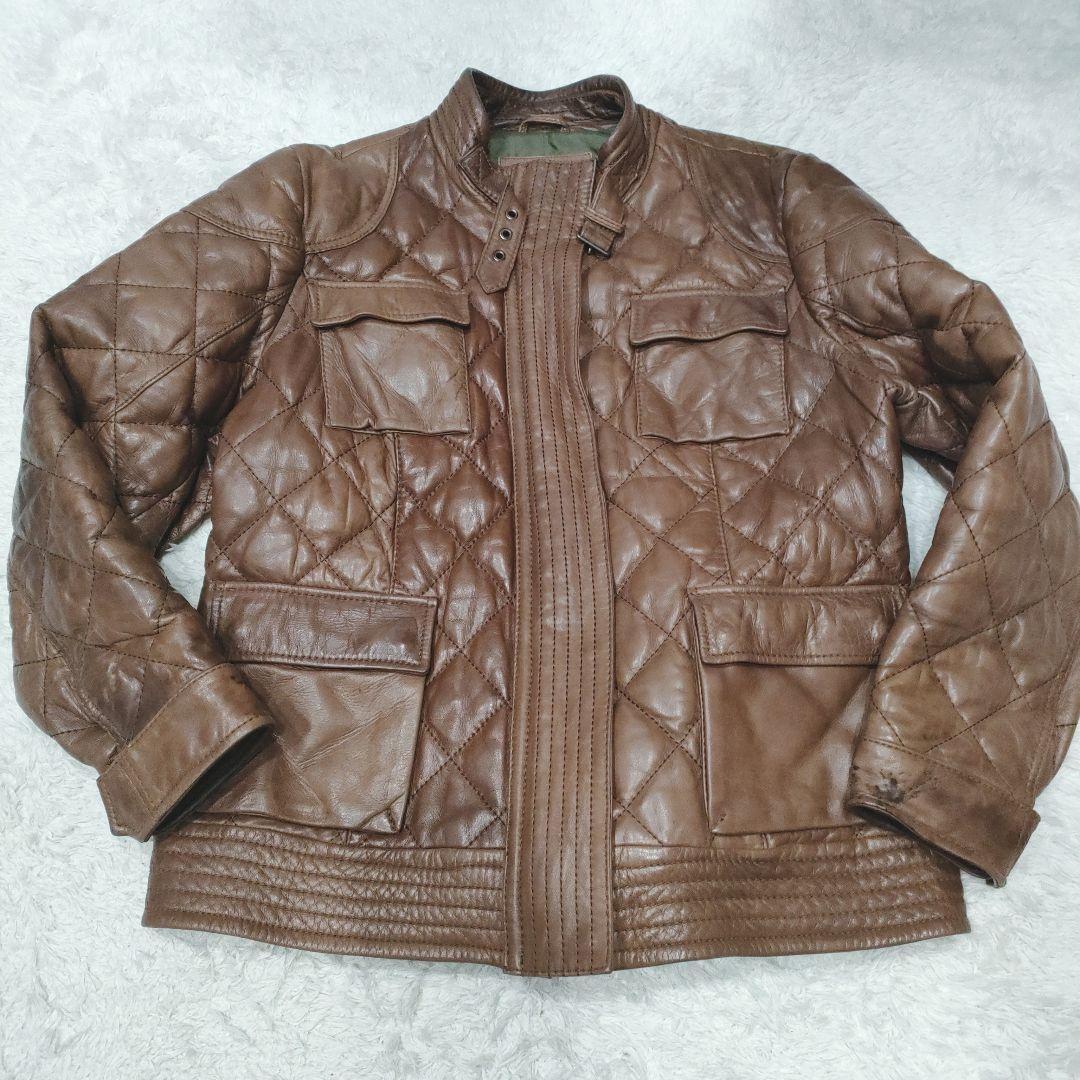 希少XL○ Eddie Bauer エディーバウアー ラムレザー ミリタリー