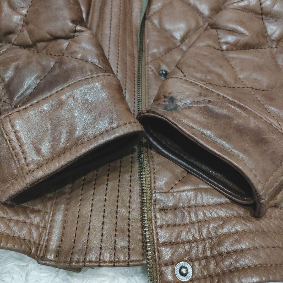 希少XL○ Eddie Bauer エディーバウアー ラムレザー ミリタリー