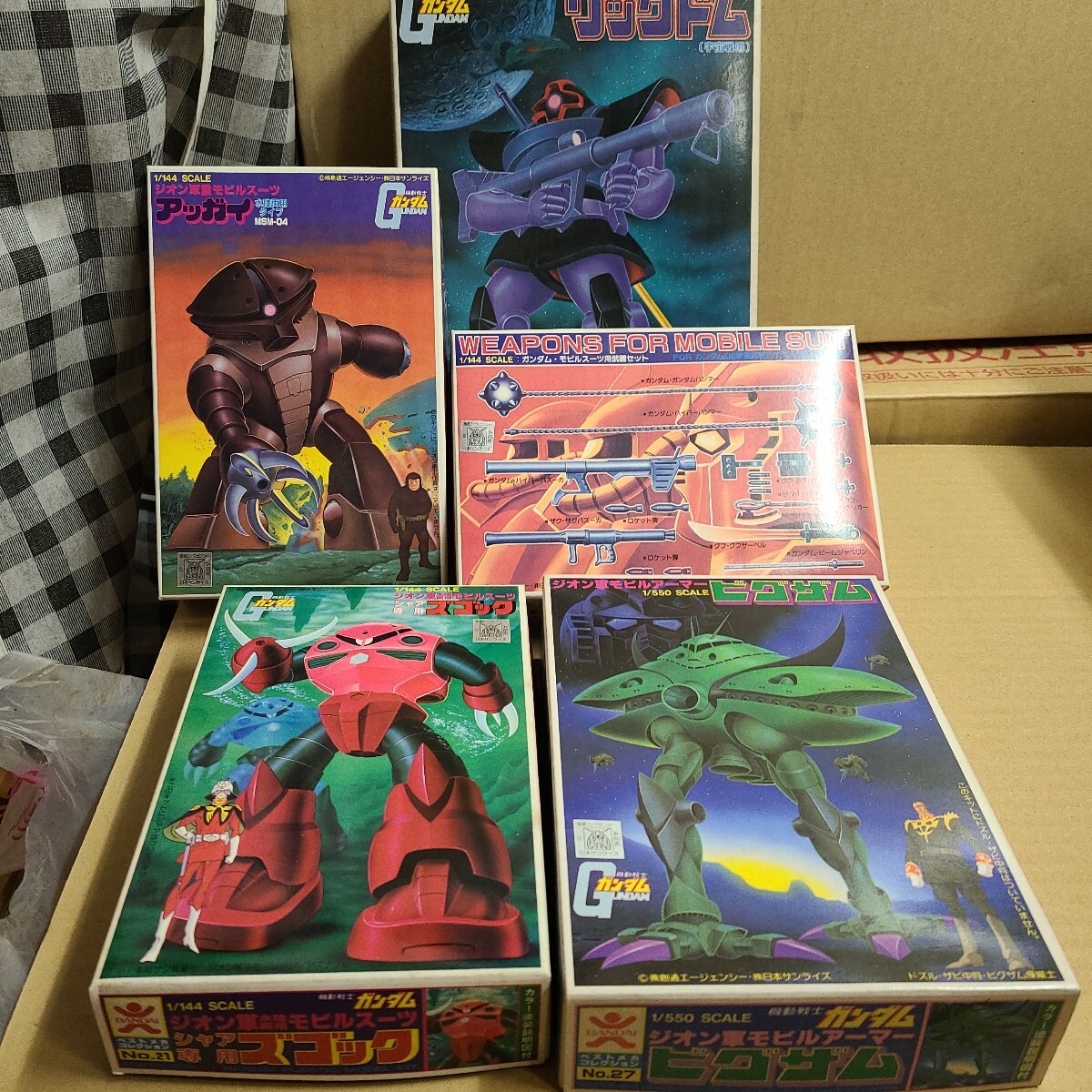 バンダイ　機動戦士ガンダム　ベストメカコレクション　エラーパッケージ　5種セット　バンザイ　旧バンダイ　ガンプラ　ズゴックほか