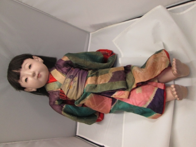 【572】古い市松人形 抱き人形 明治~大正期 約60cm レトロ アンティーク
