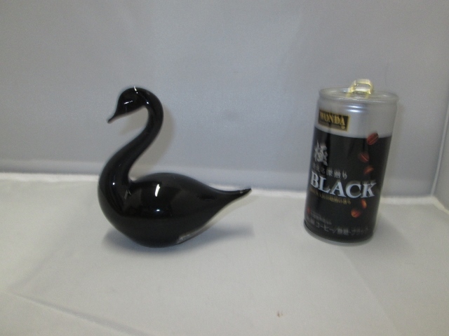 【574】スウェーデン　黒鳥　アートクリスタル　置物　Marcoliｎ　マルコリン　ハンドメイド　オブジェ_画像2
