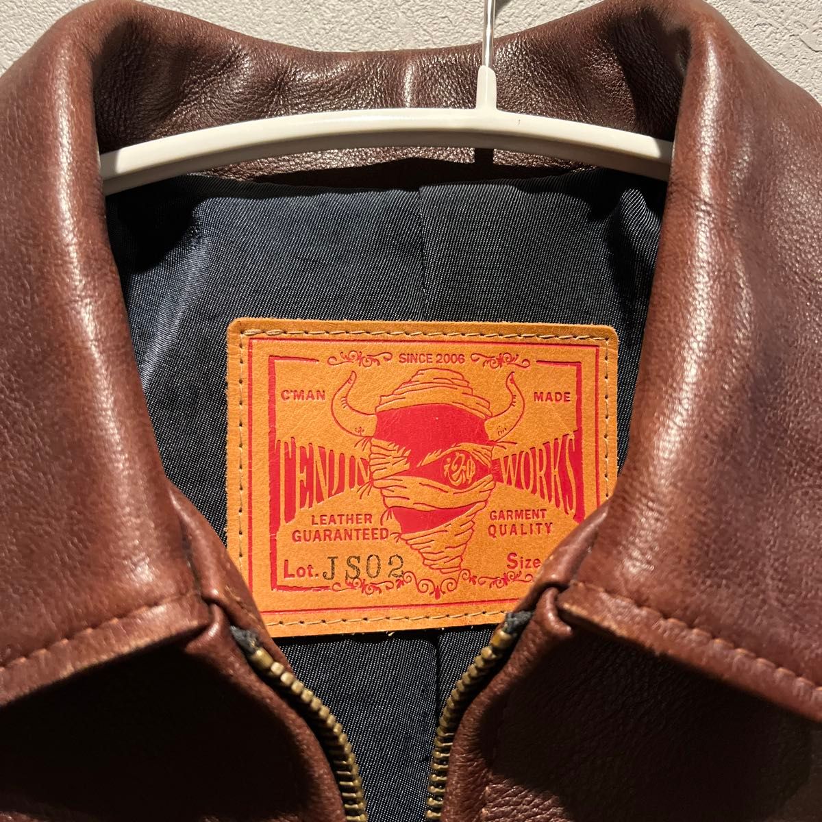 美品 天神ワークス TENJIN WORKS レザージャケット シングル 美品 天神ワークス TENJIN WORKS レザージャケット シングル
