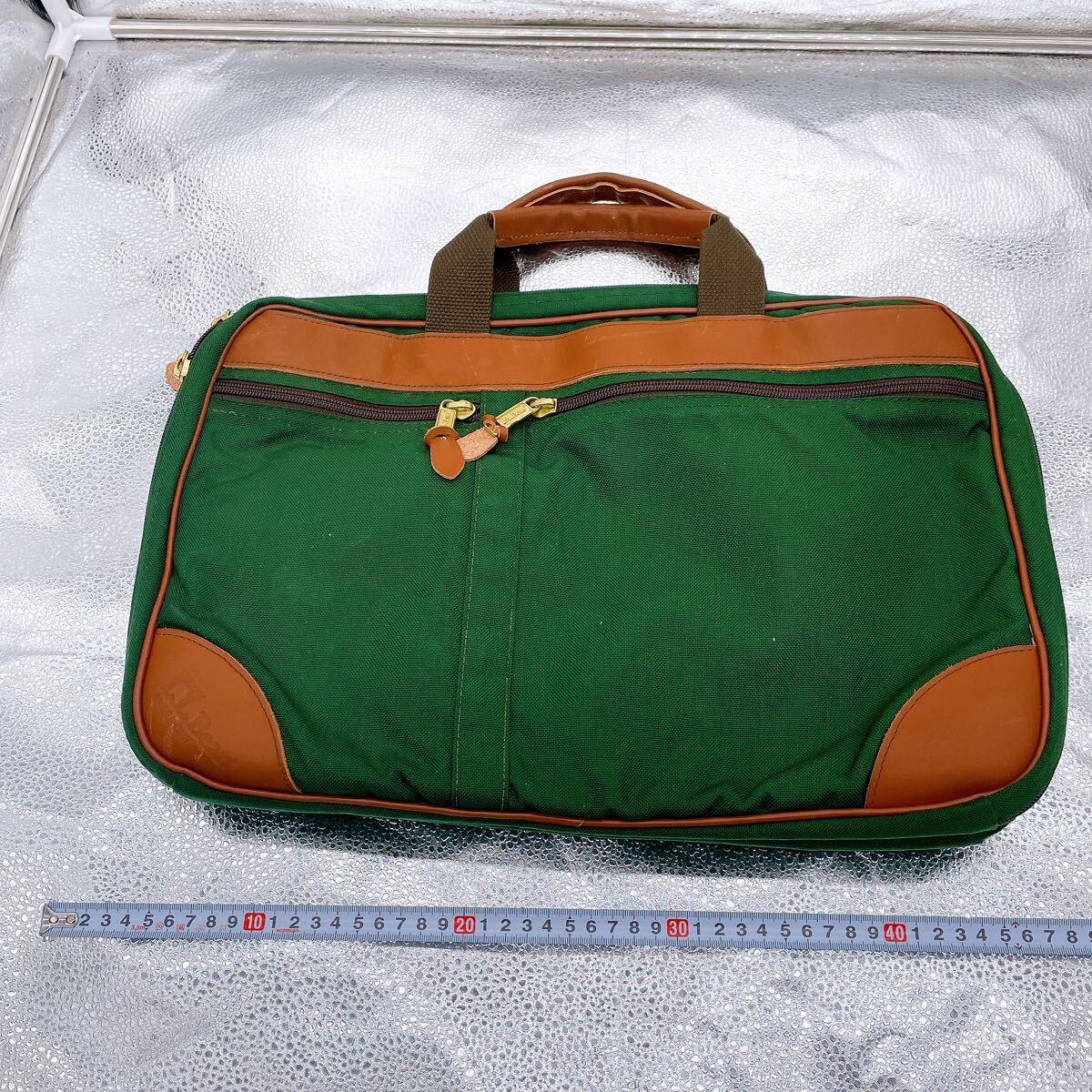 ●LLBEAN●ビジネスバッグ/80s/90s/USA/L.L.BEAN/ナイロン/本革/バッグ/グリーン/茶色/80年代/90年代/アメリカ/ビンテージ/ブリーフケース