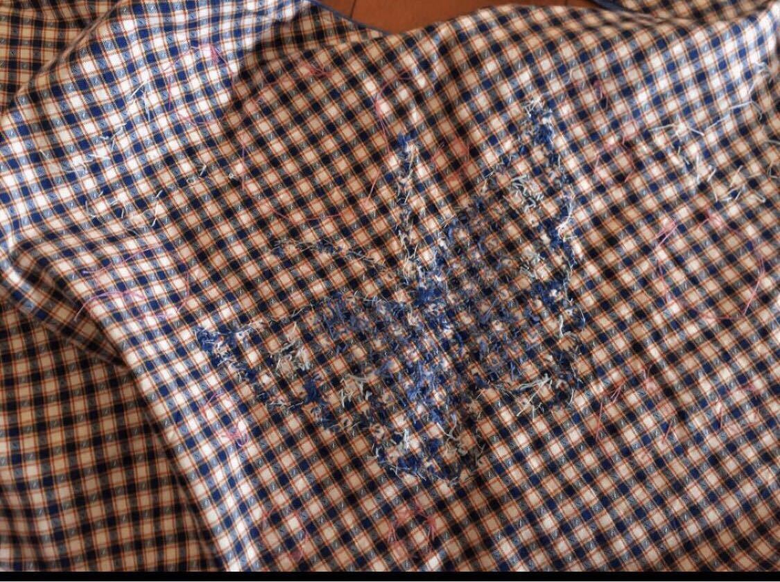 美品！￥18000購入1970年代USAアメリカンヴィンテージショップ購入刺繍が可愛いデニムポンチョケープコート大判ストール_画像8