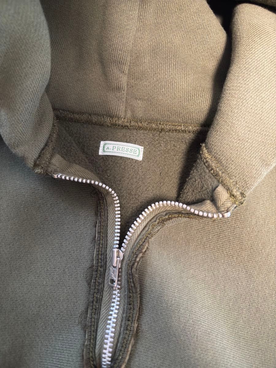A PRESSE Vintage Half Zip Sweat Hoodie OLIVE/3|Yahoo!フリマ A PRESSE Vintage Half Zip Sweat Hoodie OLIVE/3|Yahoo!フリマ