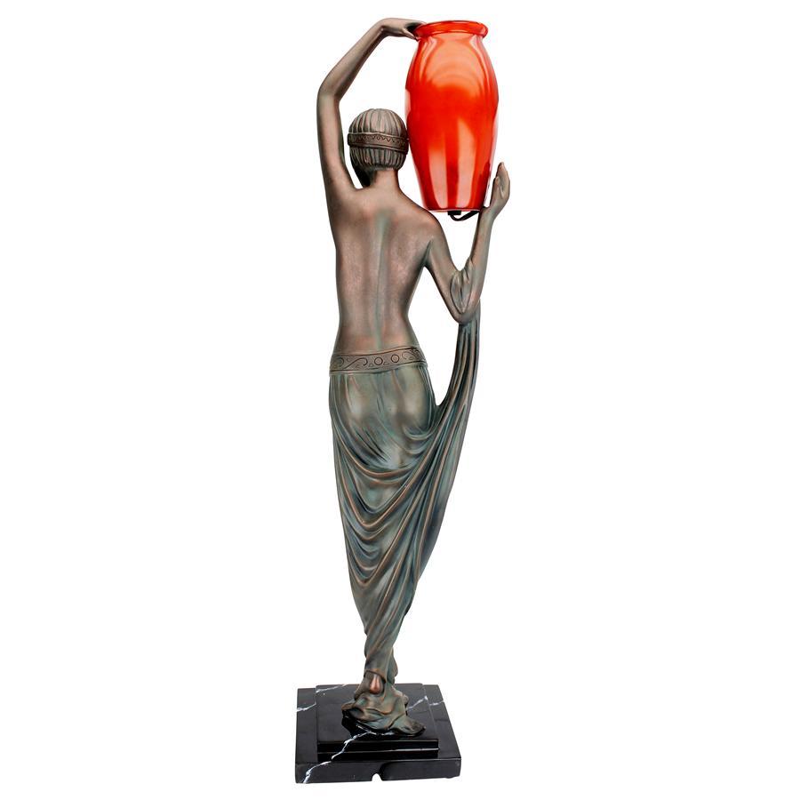 アールデコ女性像のルームランプ 90cmインテリア装飾西洋彫刻オブジェ飾りイルミネーション置物照明卓上ナイトスタンド洋風ライト小物_画像4