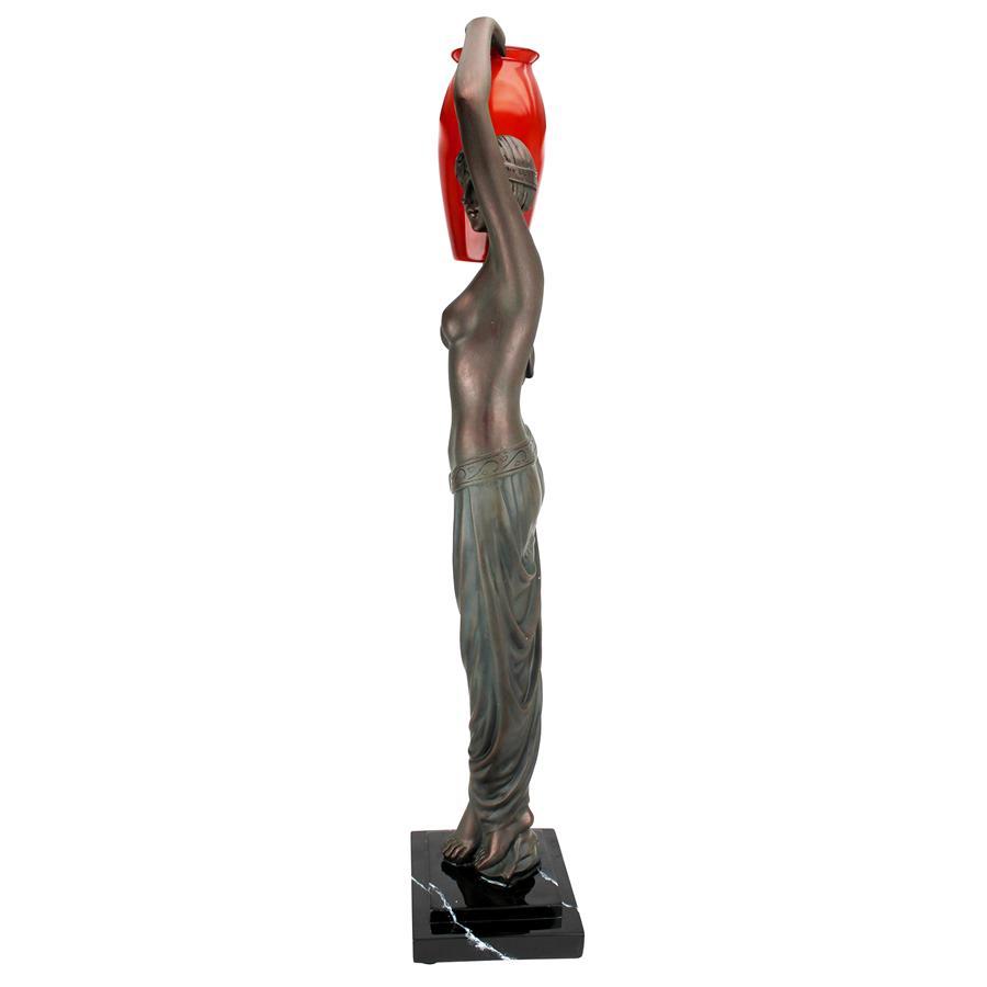 アールデコ女性像のルームランプ 90cmインテリア装飾西洋彫刻オブジェ飾りイルミネーション置物照明卓上ナイトスタンド洋風ライト小物_画像5