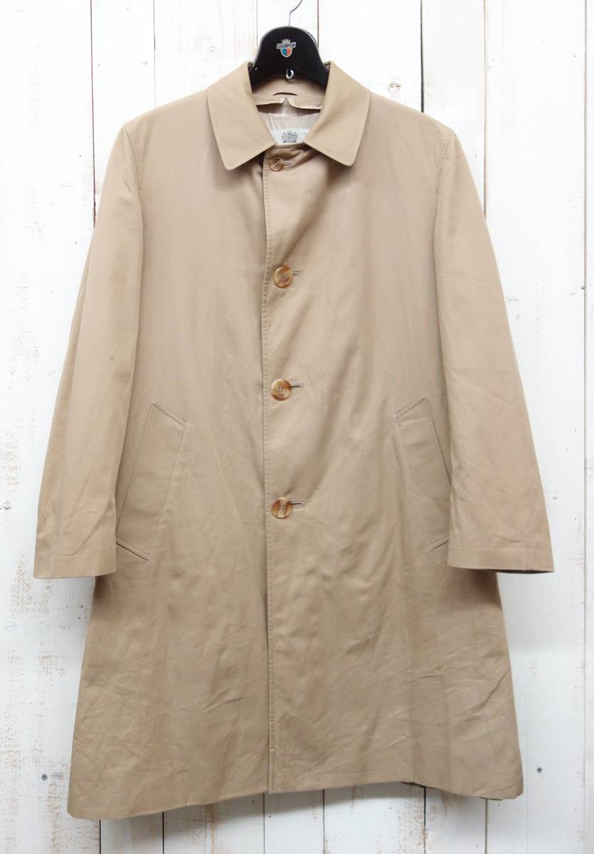 RETRO ヨーロッパ古着＊Aquascutum アクアスキュータム＊バルマカーンコート 　ステンカラーコート 38 ＊MADE IN CANADA ＊AQUA5 撥水加工