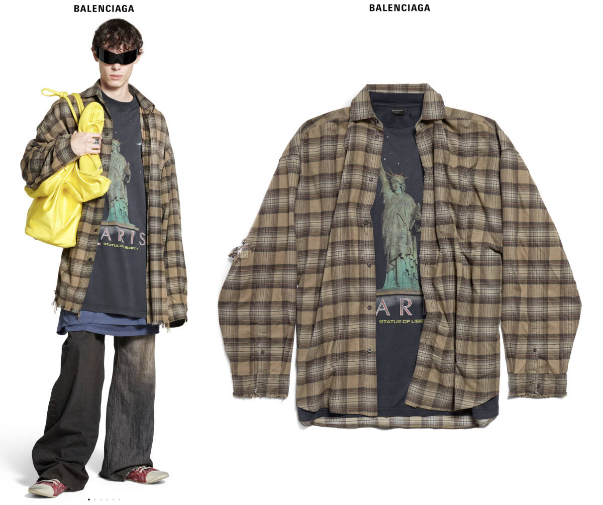 BALENCIAGA Paris Liberty Layered オーバーサイズ チェック BALENCIAGA Paris Liberty Layered オーバーサイズ チェック