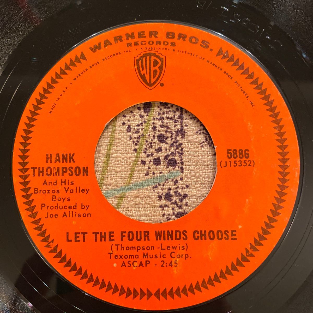 Hank Thompson And His Brazos Valley Boys He's Got A Way With Women / Let The Four Winds Choose US Press 7inch Western Swing_画像2