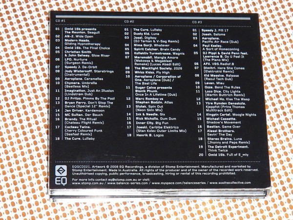 廃盤 3CD SOS Balance 013 / EQ Recordings / Demi + Omid 16B + Desyn ( Idiots ) 良質 大容量MIX / AFX LFO Speedy J Loco Dice 等収録
