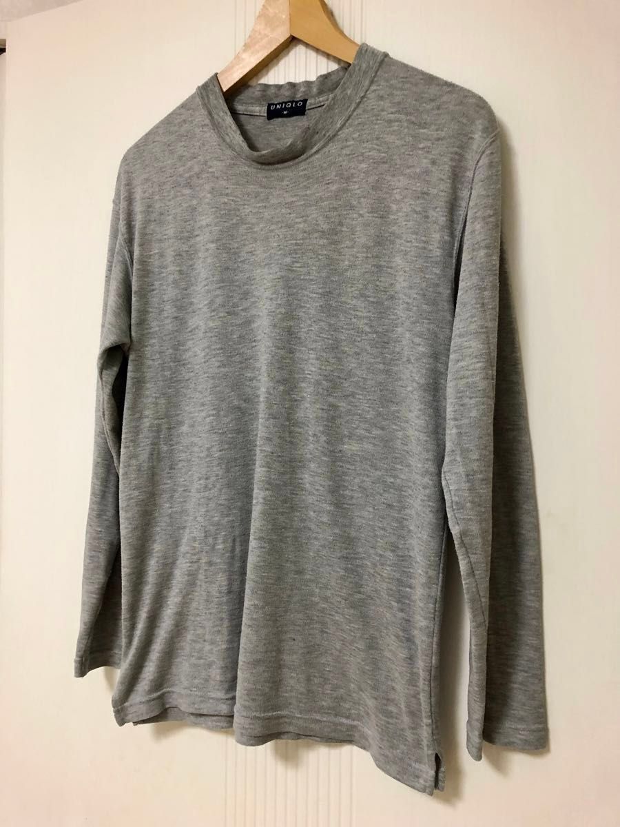 ユニクロ M 長袖 カットソー クルーネック グレー トップス ユニクロ M 長袖 カットソー クルーネック グレー トップス