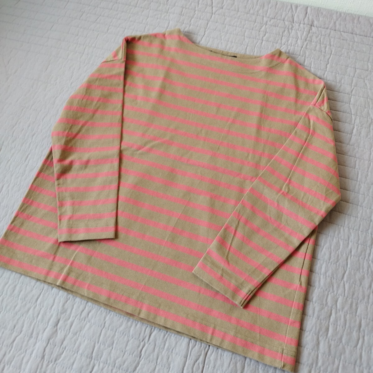 plage 日本製 ciel d' ete シャルデテ 長袖 ボーダー Tシャツ 幅53 丈58 しっかり素材 コットン100 春らしい色味 / 匿名 送料無料 plage 日本製 ciel d' ete シャルデテ 長袖 ボーダー Tシャツ 幅53 丈58 しっかり素材 コットン100 春らしい色味 / 匿名 送料無料